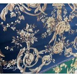 Tkanina stylowa Klasyczna Pałacowy Granat Bukiety